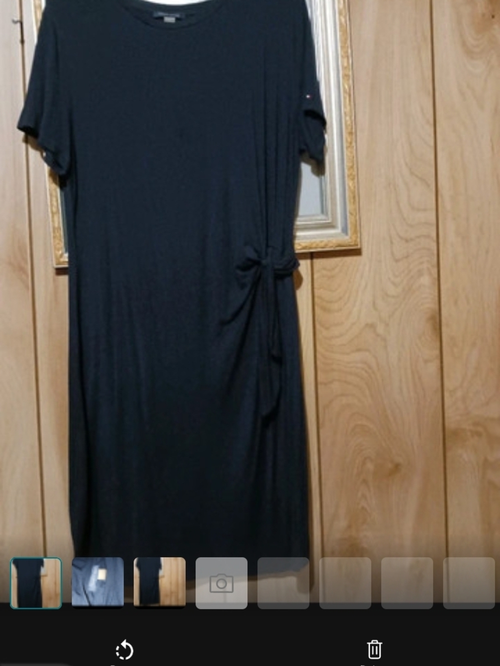 Tommy Hilfiger Black Midi Knot-Detail Dress
